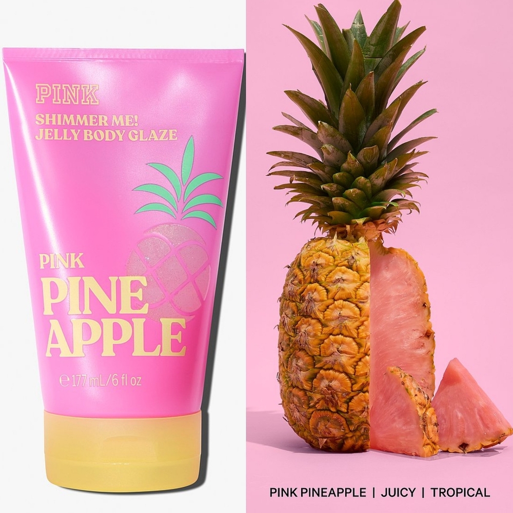 PINK Victoria's Secret Shimmer Me! Pink Pineapple Jelly Body Glaze 6oz New RARE